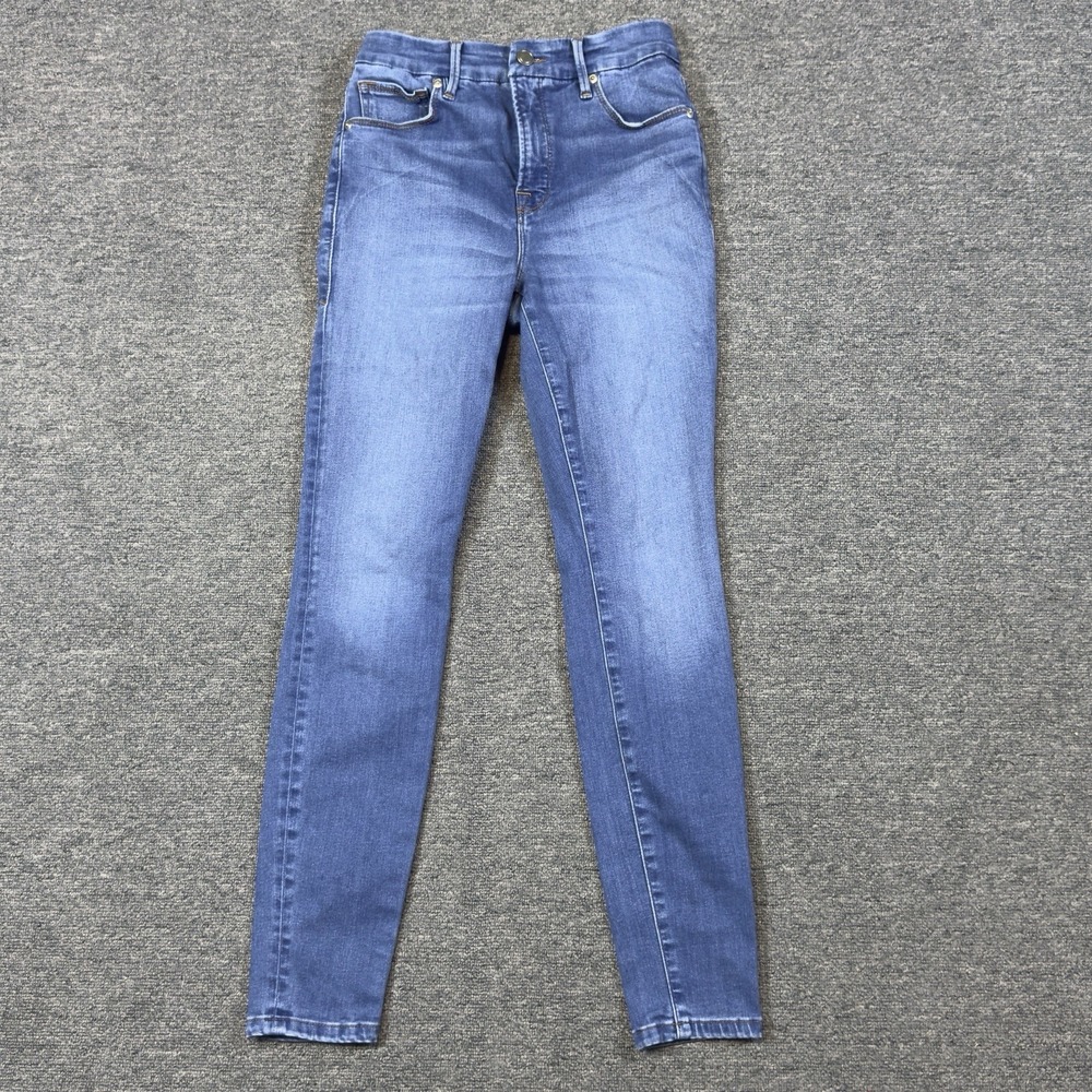Good American Good Waist Ankle Skinny Stretch Jeans Blue Denim Women's Size 2/26